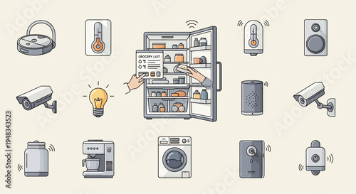 Smart home devices and appliances interacting digitally