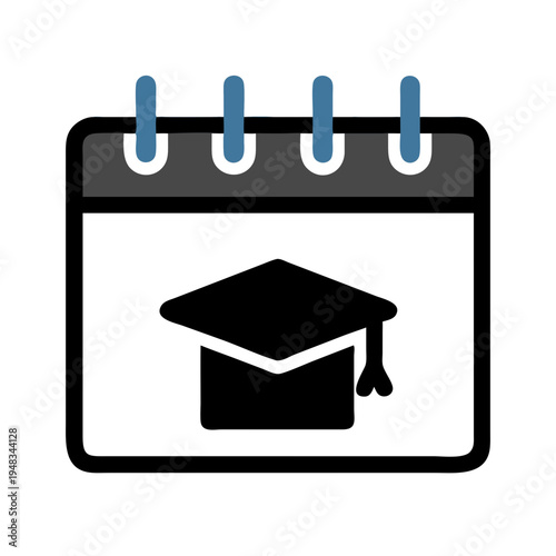 Simple notepad icon with ring binding and black pages