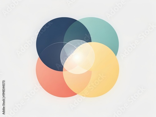 Colorful overlapping circles illustrating harmony, unity, and balance in design composition showcasing modern digital aesthetics and visual communication principles