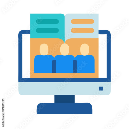 Online Meeting Computer Screen Showing Participants Communication