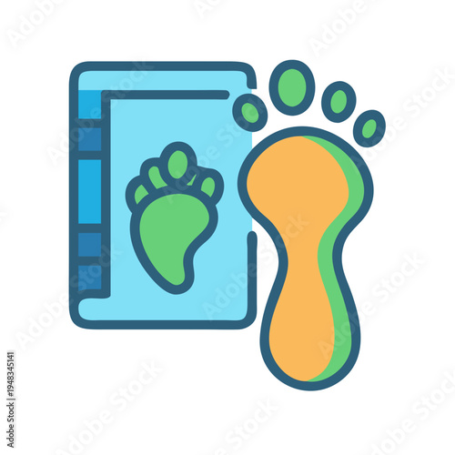 Baby footprint record book illustration, vector and modern style