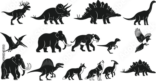 Wolf Howling at Full Moon Silhouette Vector, Wild Animal Night Scene, Forest Predator Wilderness Landscape, Moonlight Mystery Graphic, Dark Nature,