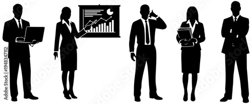 Business professionals working together in modern office setting