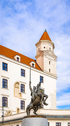 Photography Svatopluk equestrian statue at Bratislava Castle Slovakia landmark view