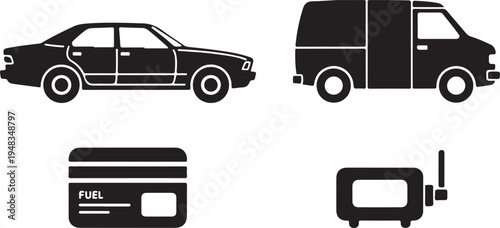 Black Car Van Fuel Card and Gas Pump