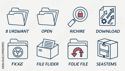 collection of file icons and symbols Vector