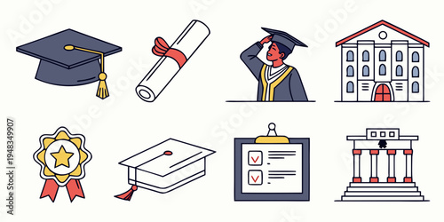 a collection of education related icons Vector