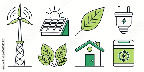 eco friendly icons for sustainable living Vector