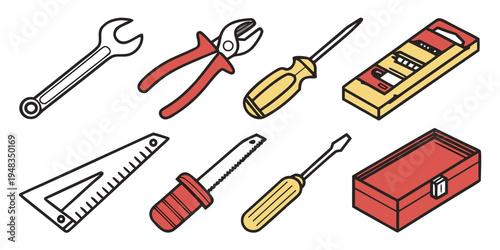 a set of tools for repair and construction work Vector