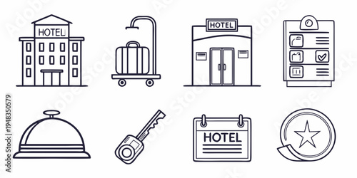 a set of hotel and travel related icons Vector