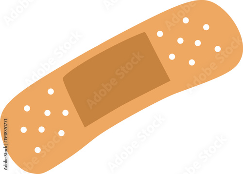Cute adhesive plaster isolated on white background. Adhesive medical plaster strip icon. Vector illustration