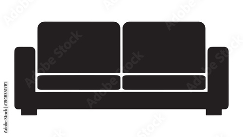Minimalist Sofa Icon Vector Illustration for Interior Design and Furniture Concepts