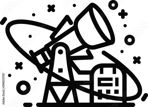 space telescope with stars