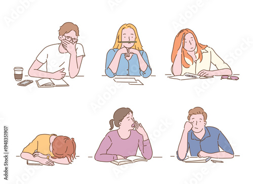 People in various states of boredom and disinterest