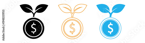 Financial growth and investment icons