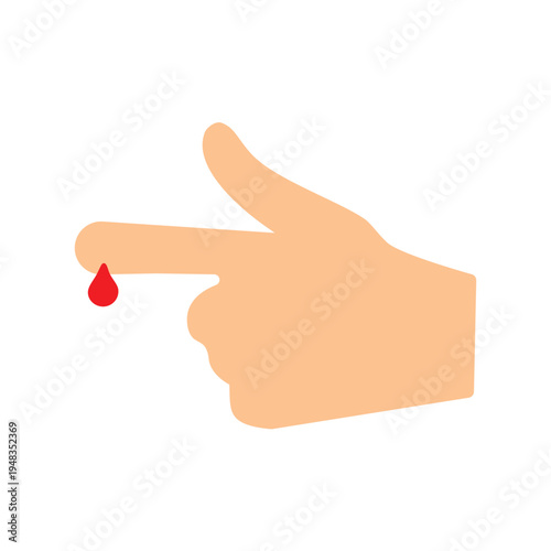 Finger and blood icon diabetes symbol