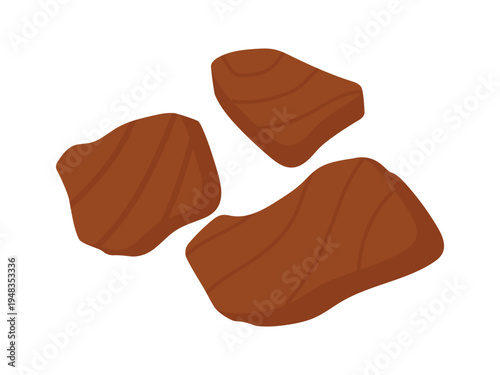 Cooked Beef Cubes Food Protein Vector Illustration