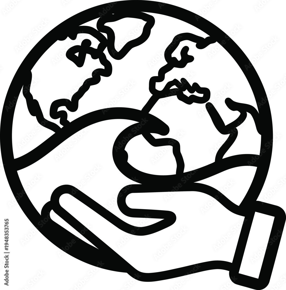 Naklejka premium hand holding the earth globe