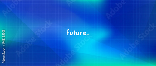 Futuristic blue gradient technology background with transparent geometric triangles, subtle grid texture. Modern digital design with text Future for innovation banners, tech digital presentations
