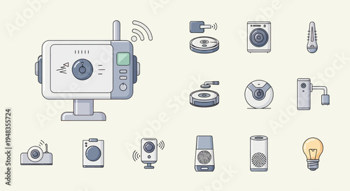 Collection of modern smart home devices and sensors