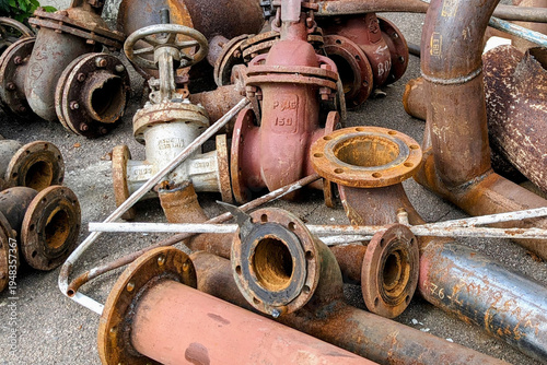 Old iron pipes and large valves