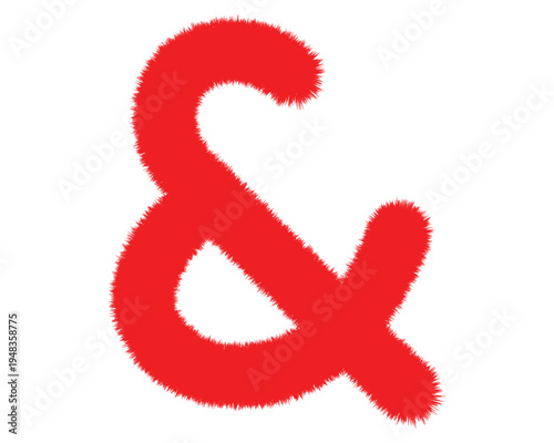 Red fuzzy ampere symbol with textured brush effect