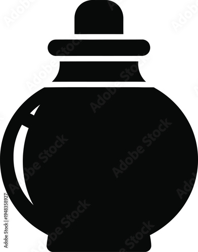 Black silhouette of an urn with lid