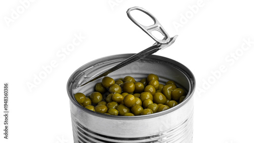 Canned peas isolated on a white background. High quality photo