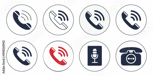 collection of various phone and communication icons Vector