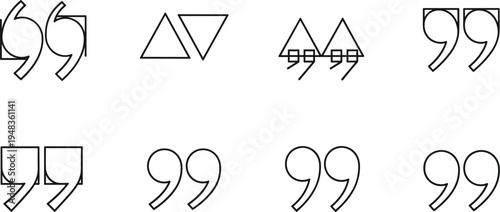 Modern Punctuation Symbols and Quote Marks with Geometric Shapes and Minimalist Design for Graphic Use