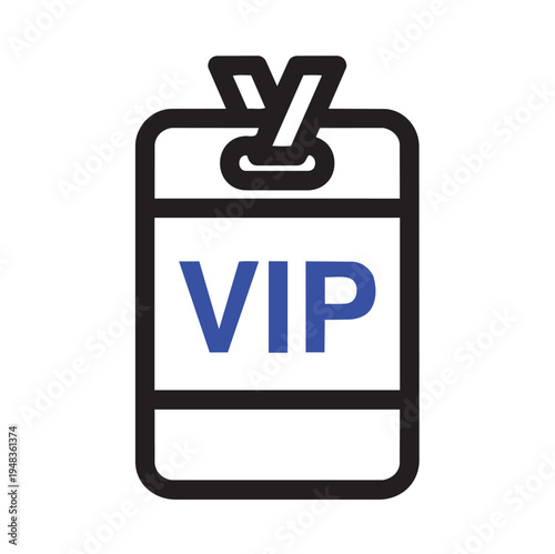 Exclusive VIP Pass: A minimalist illustration of a VIP pass, a symbol of privilege and access, suggesting entry and special treatment.