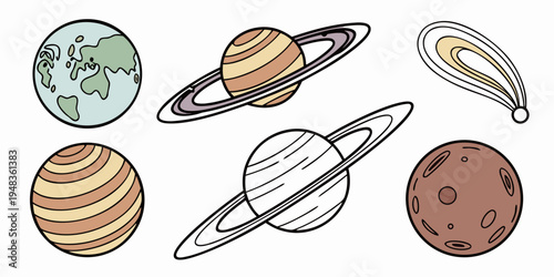 a collection of planets in our solar system Vector