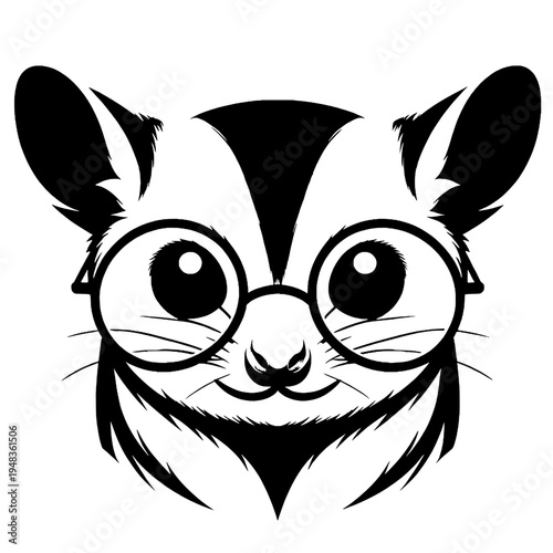 Cute sugar glider face silhouette