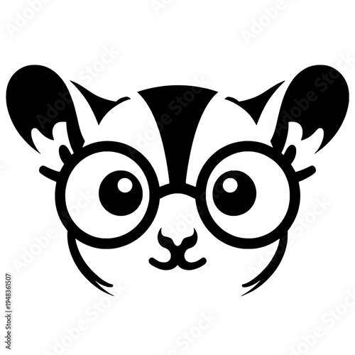 Cute sugar glider face silhouette