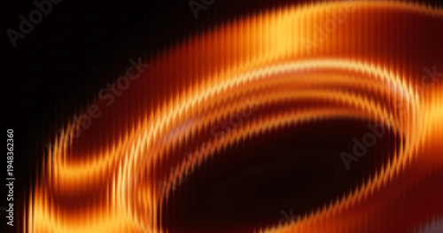 Glowing fiery orange light glass gradient with soft yellow tones on a black backdrop. The composition features a smooth, shiny surface with a sense of motion and depth. texture banner, poster header b