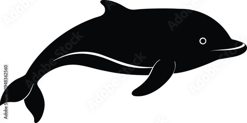 Beluga Whale silhouette vector art Illustration