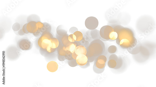 Golden circles on a transparent background creating a soft bokeh effect during daylight hours