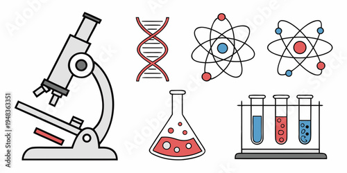 science and laboratory equipment icons Vector