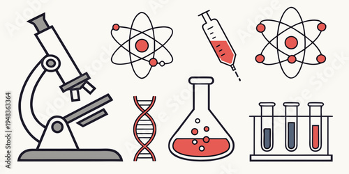 science and laboratory equipment icons Vector