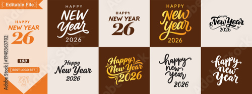 Festive happy new year 2026 design with red ribbons and fireworks perfect for holiday greetings and seasonal celebrations and events promotion on white background