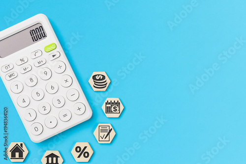Mortgage and loan calculation concept with calculator