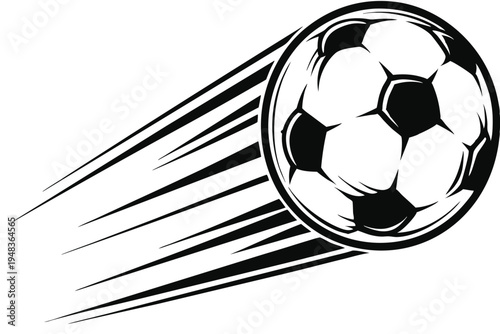 Energetic soccer ball with motion trails, capturing the thrill of the game