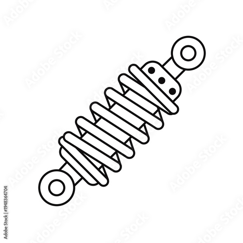 Shock Absorber Strut Vector Icon Automotive Suspension Coil Spring Line Art 