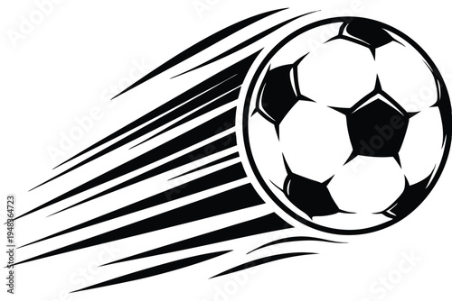 Soccer Ball In Motion With Streaking Trails Vector Art