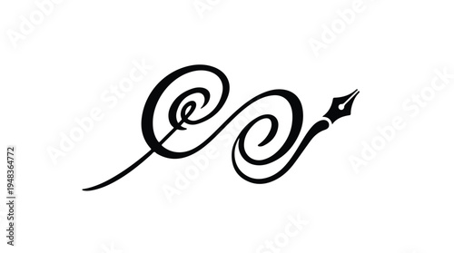 Elegant Calligraphy Pen Logo Design.