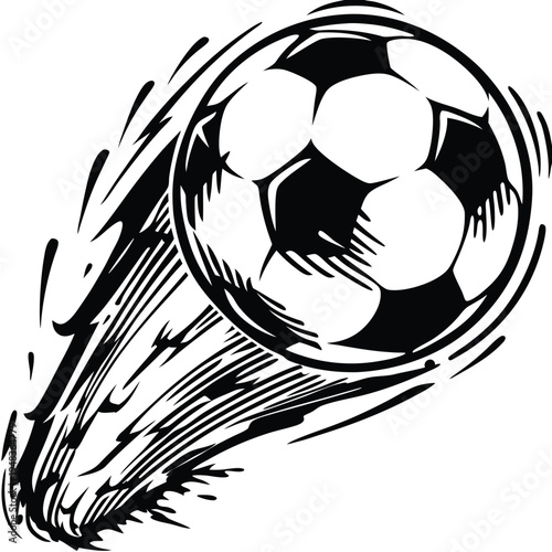 Soccer Ball With Streaking Motion Trails Vector Design