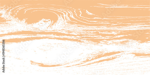 Hand painted white brush strokes on peach background abstract artistic texture for design