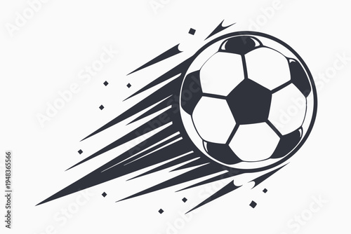 High-Speed Soccer Ball with Streaking Motion - Athletic Football Vector for Sport Promotion