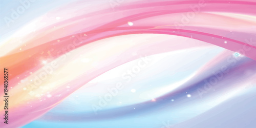 An abstract pink background features flowing colorful waves and smooth purple curves in a vibrant light design pattern for a modern texture backdrop