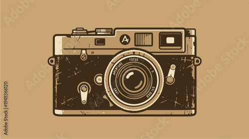 Vintage Camera Illustration with Retro Aesthetic.